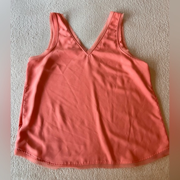 NWOT Halogen Coral V-Neck Sleeveless Blouse - Picture 6 of 11